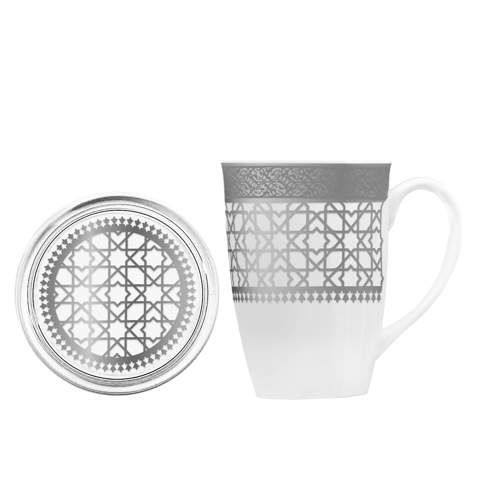 Dimlaj Cordoba Set of 4 Pcs Mugs & Covers (Platinum) - Premium Mugs from Cordoba By Dimlaj - Just $210! 