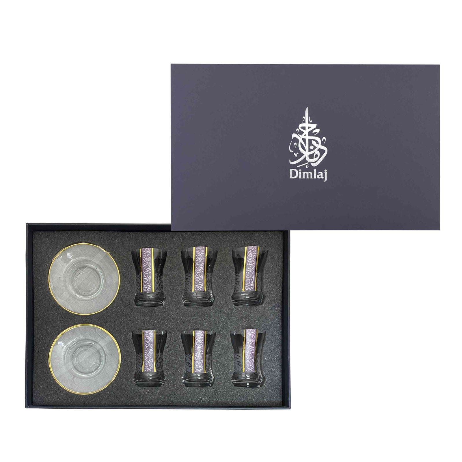 Dimlaj Nagham Set of 6 Pcs Tea Cups and Saucers (Gold & Pink) - Premium Tea Cups from Nagham By Dimlaj - Just $400! 