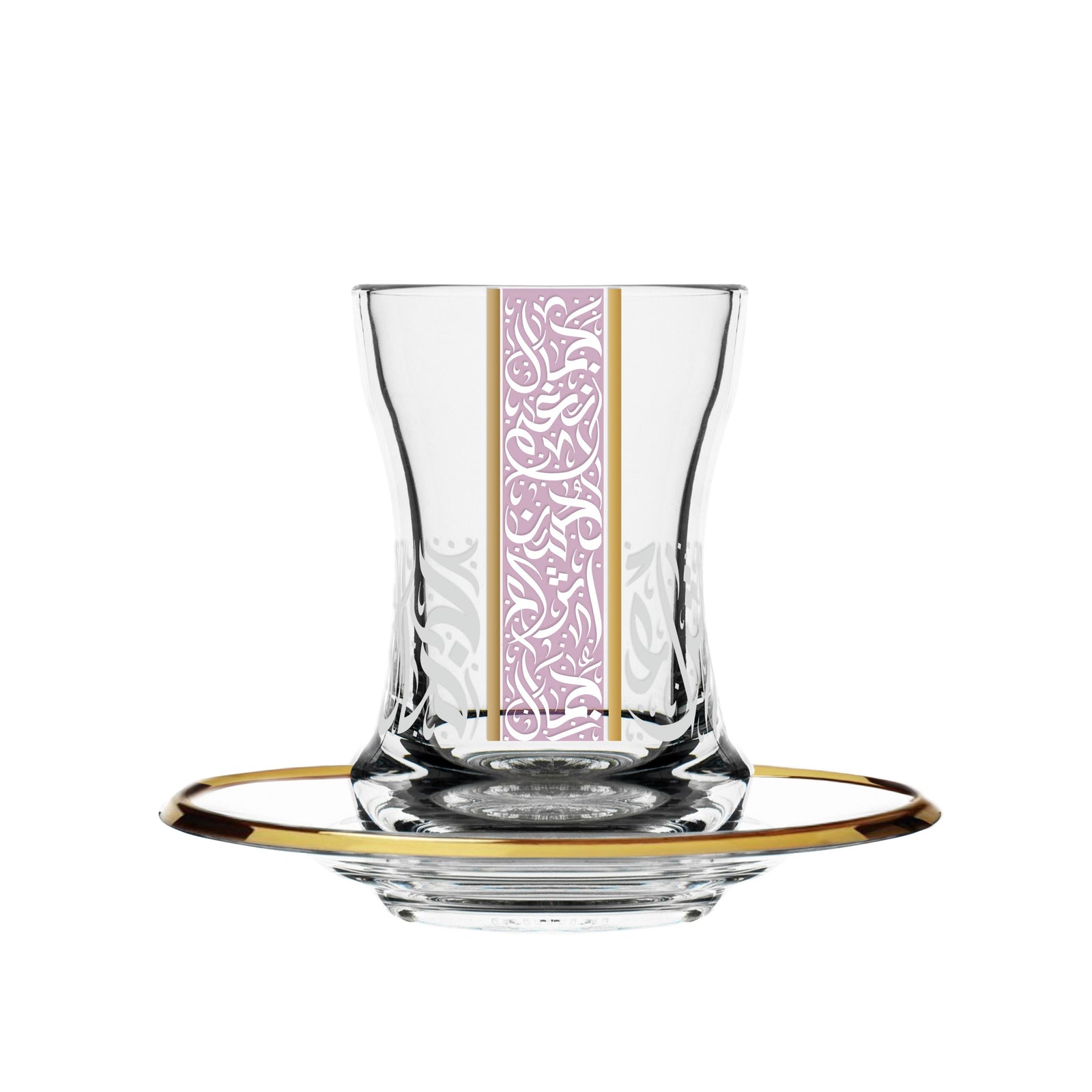 Dimlaj Nagham Set of 6 Pcs Tea Cups and Saucers (Gold & Pink) - Premium Tea Cups from Nagham By Dimlaj - Just $400! 
