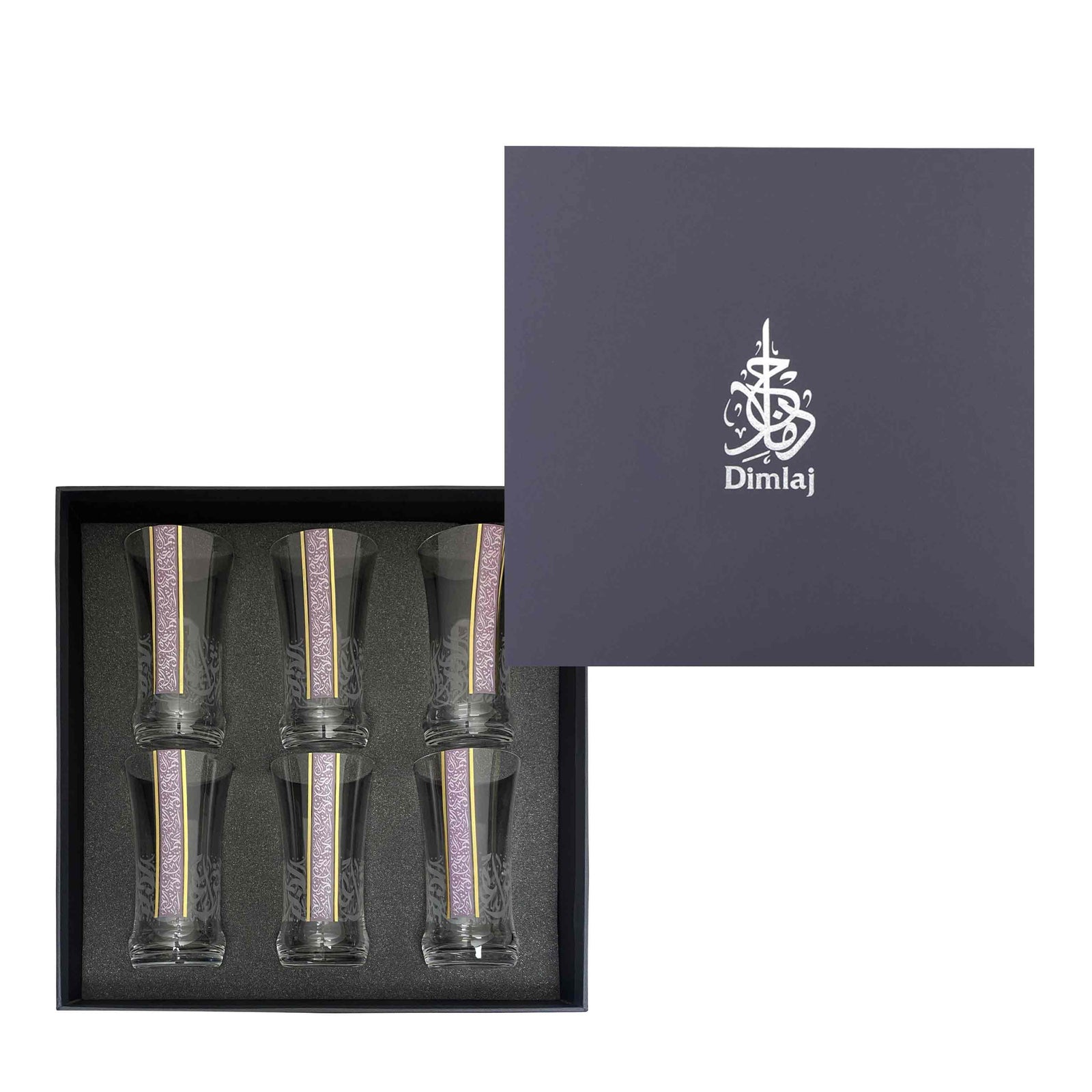 Dimlaj Nagham Set of 6 Pcs Tumblers (Gold & Pink) - Premium Tumblers from Nagham By Dimlaj - Just $450! 