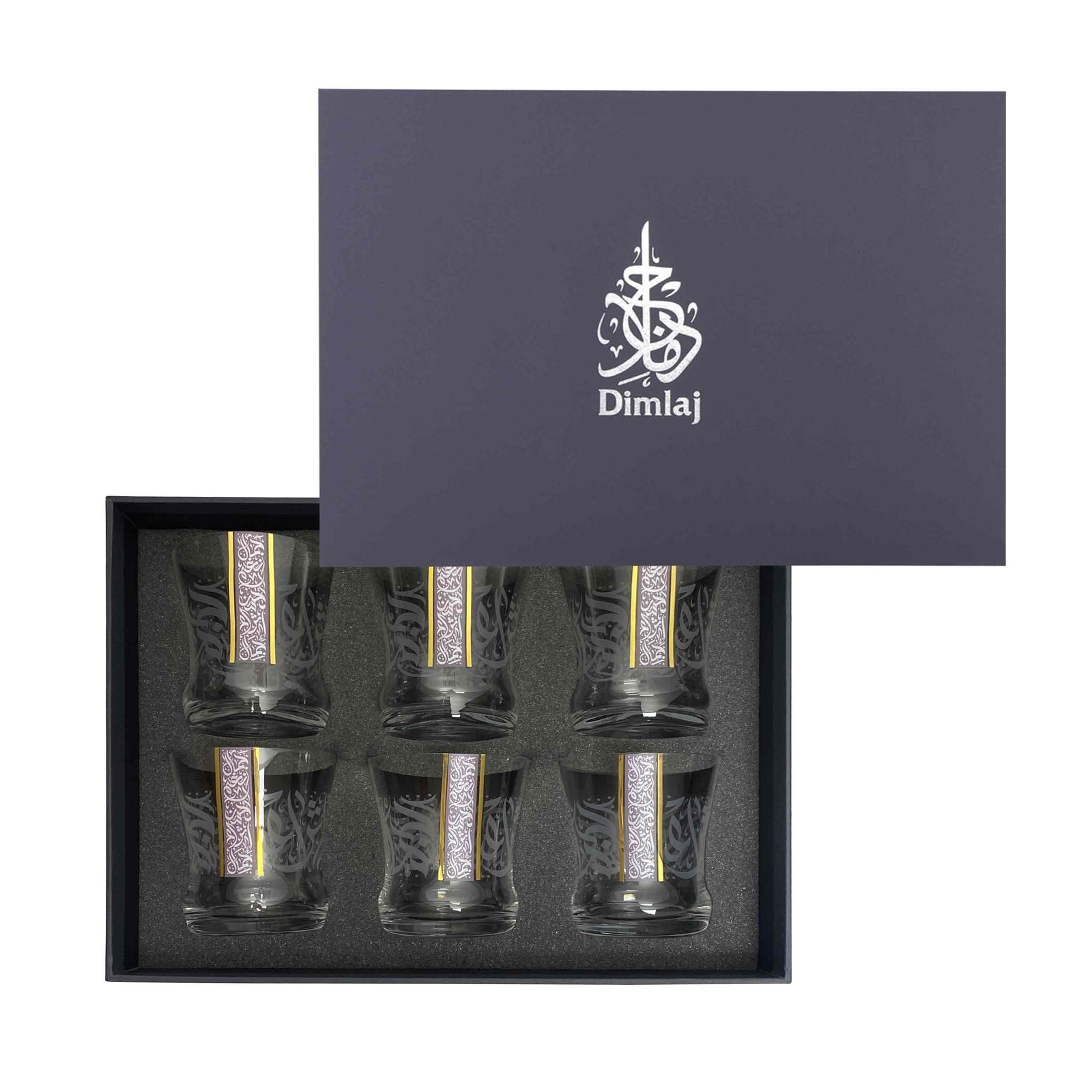 Dimlaj Nagham Set of 6 Pcs Short Tumblers (Gold & Pink) - Premium Short Tumblers from Nagham By Dimlaj - Just $400! 