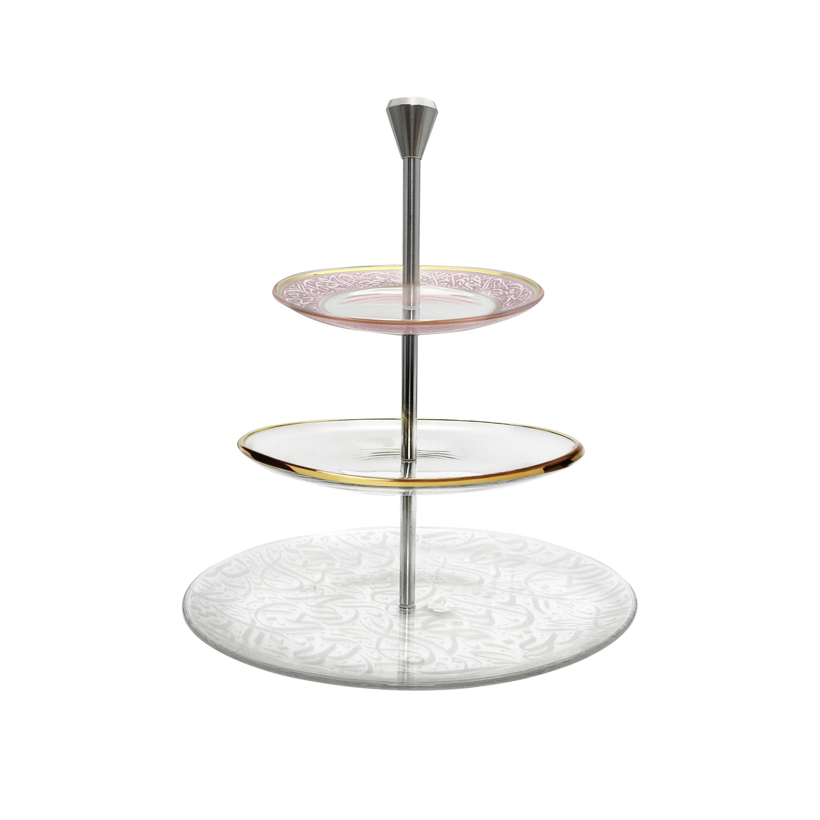 Dimlaj Nagham 3 Tiered Tray (Gold & Pink) - Premium Stands from Nagham By Dimlaj - Just $750! 