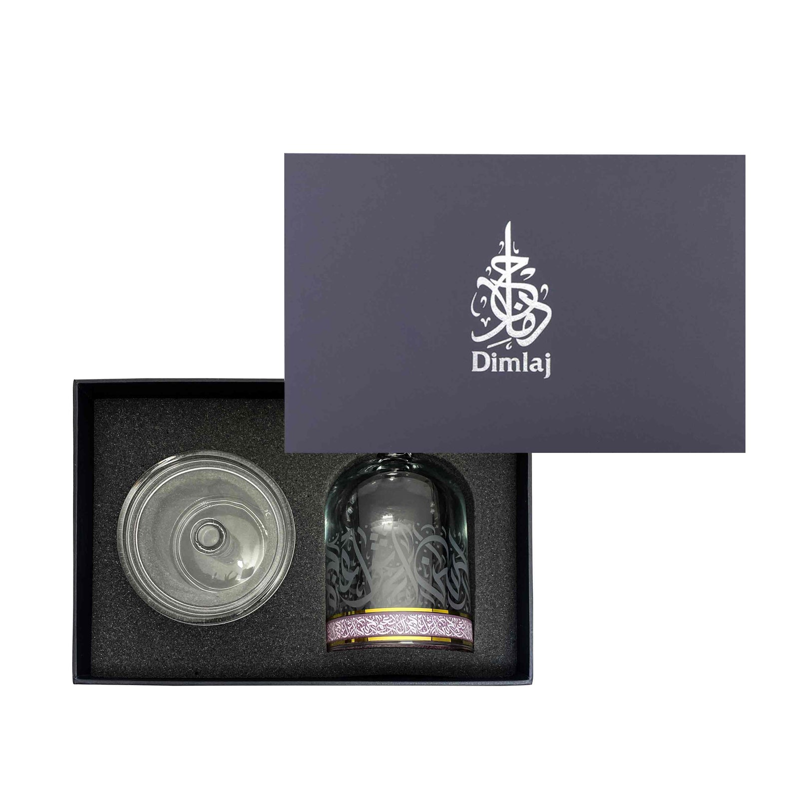 Dimlaj Nagham Glass Bonbonniere (Gold & Pink) - Premium Serving Bowls from Nagham By Dimlaj - Just $400! 