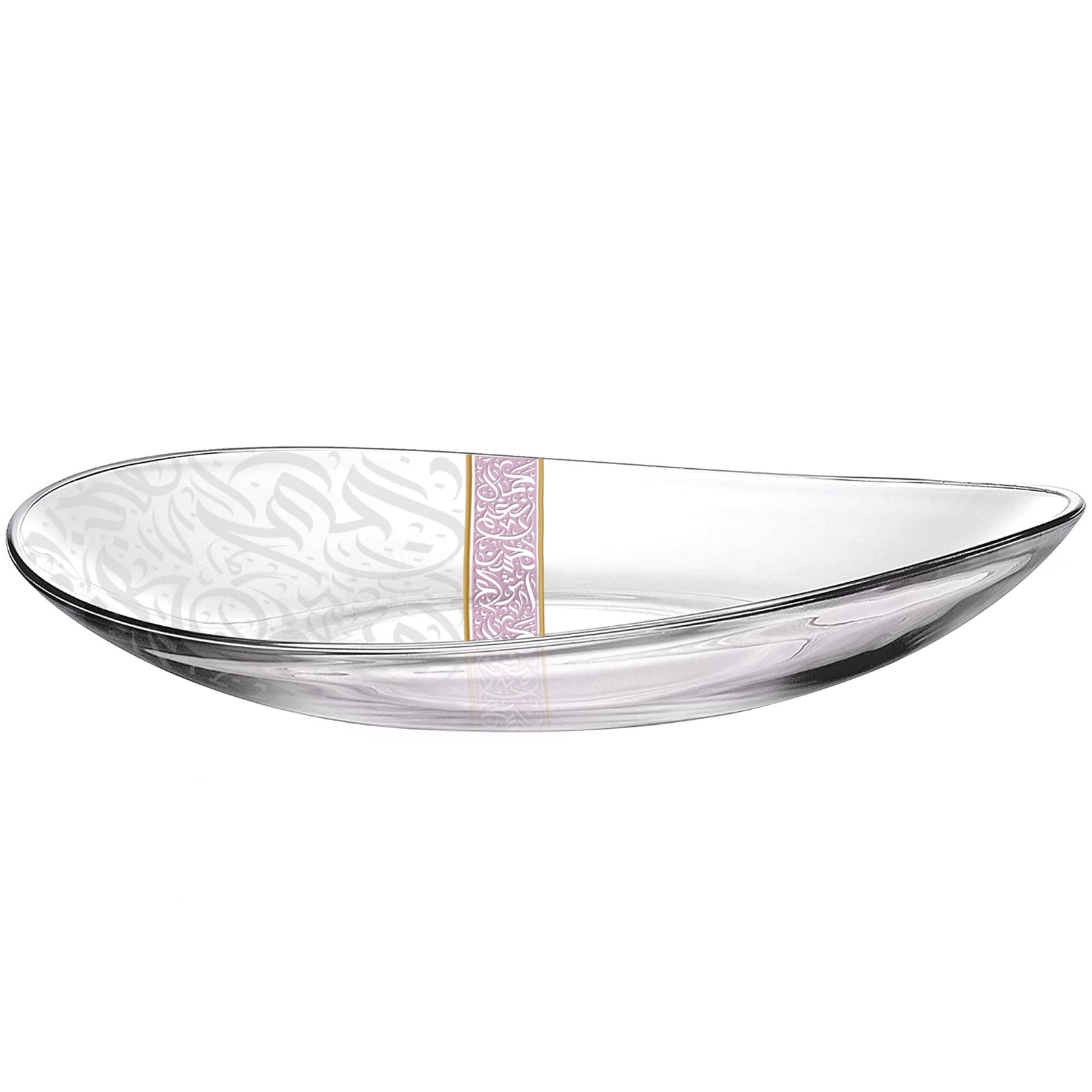 Dimlaj Nagham Glass Large Centerpiece (Gold & Pink) - Premium Platters from Nagham By Dimlaj - Just $600! 