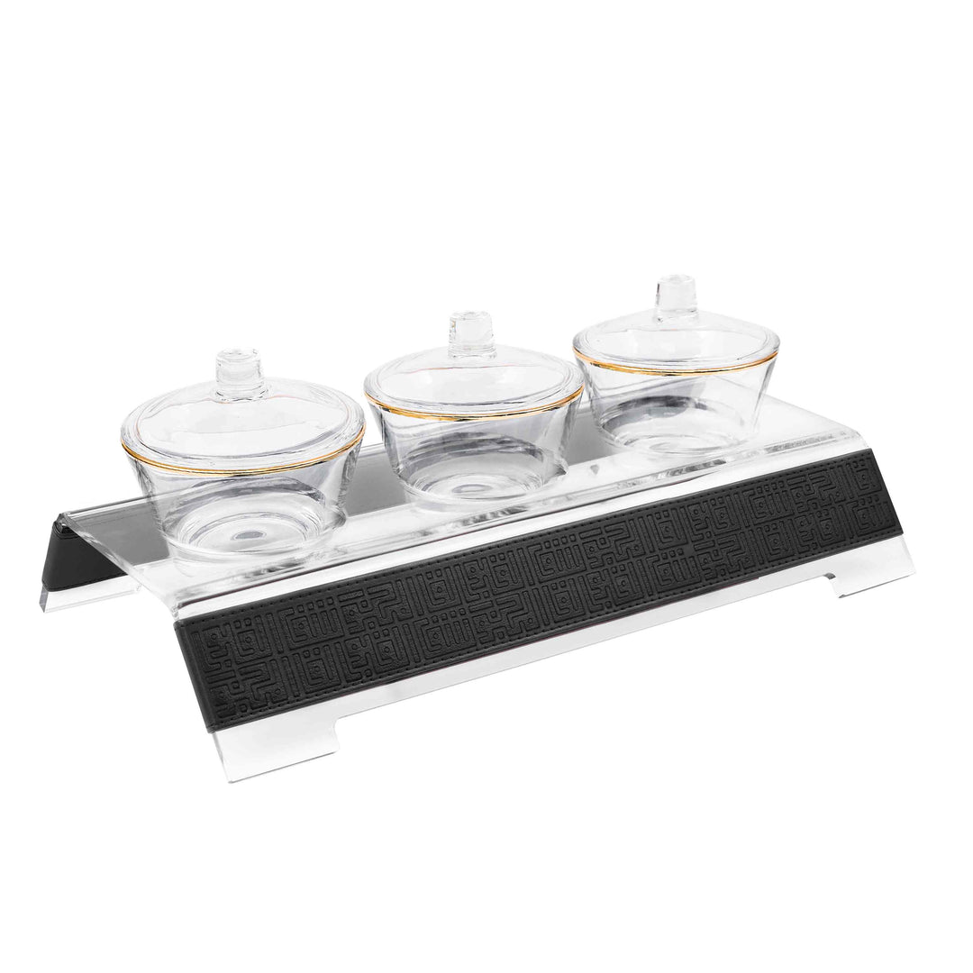 Dimlaj Shafa Acrylic Serving Stand & Bowls (Onyx) - Premium Table Accessories from Shafa By Dimlaj - Just $235! 