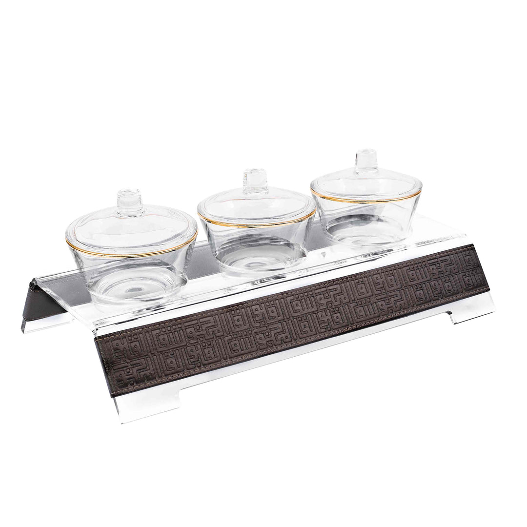 Dimlaj Shafa Acrylic Serving Stand & Bowls (Bronze) - Premium Table Accessories from Shafa By Dimlaj - Just $235! 