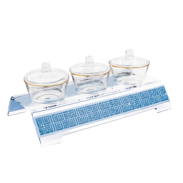 Dimlaj Shafa Acrylic Serving Stand & Bowls (Pastel Blue) - Premium Table Accessories from Shafa By Dimlaj - Just $235! 