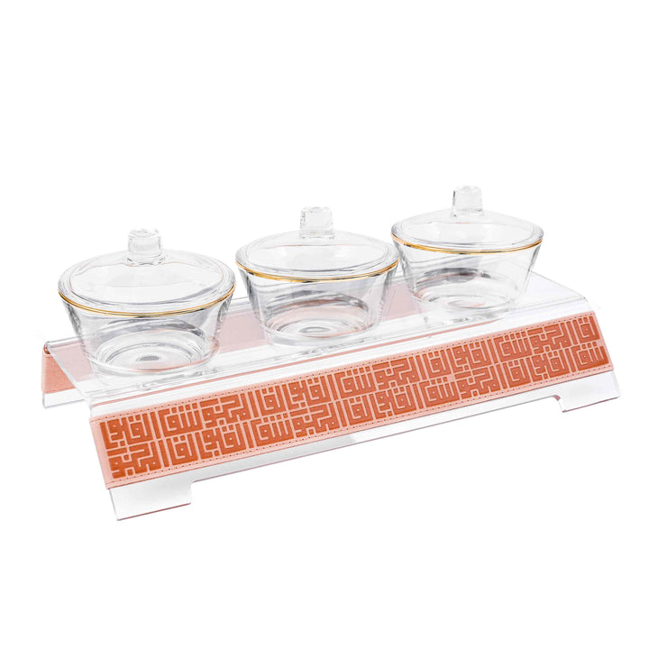 Dimlaj Shafa Acrylic Serving Stand & Bowls (Peach) - Premium Table Accessories from Shafa By Dimlaj - Just $235! 