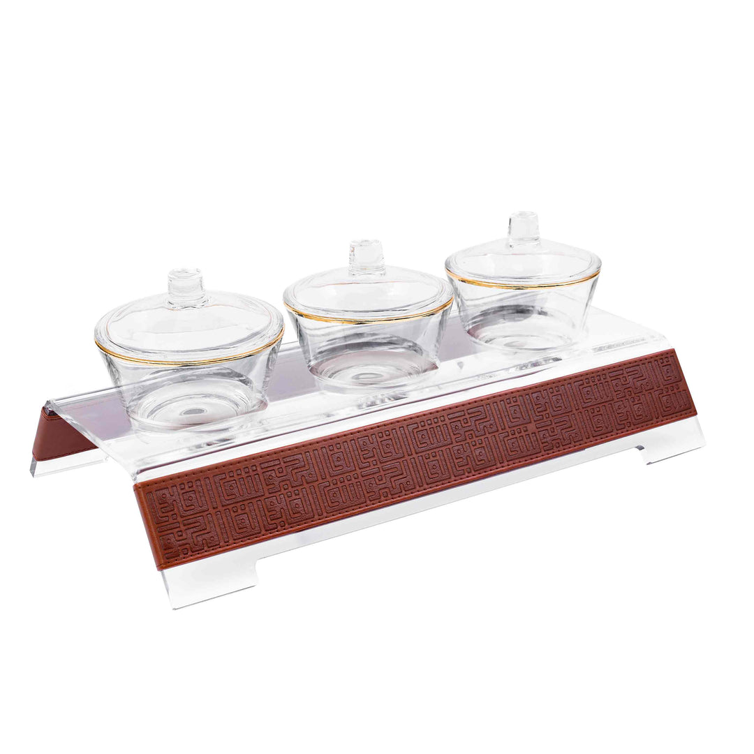 Dimlaj Shafa Acrylic Serving Stand & Bowls (Umber) - Premium Table Accessories from Shafa By Dimlaj - Just $235! 