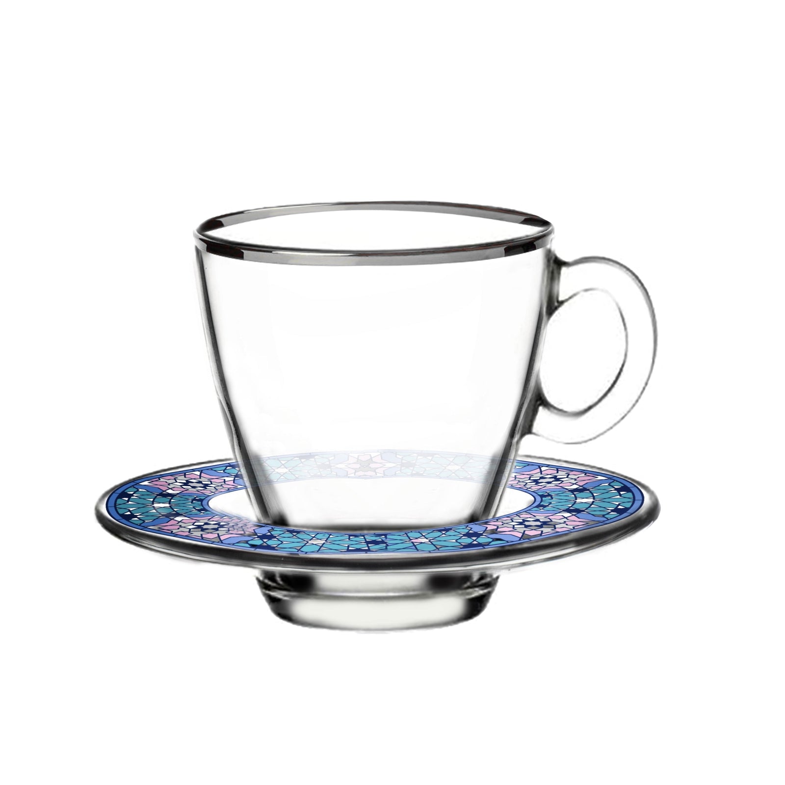 Dimlaj Melange Set of 6 Pcs Espresso Cups and Saucers (Platinum) - Premium Coffee Sets from Melange By Dimlaj - Just $410! 