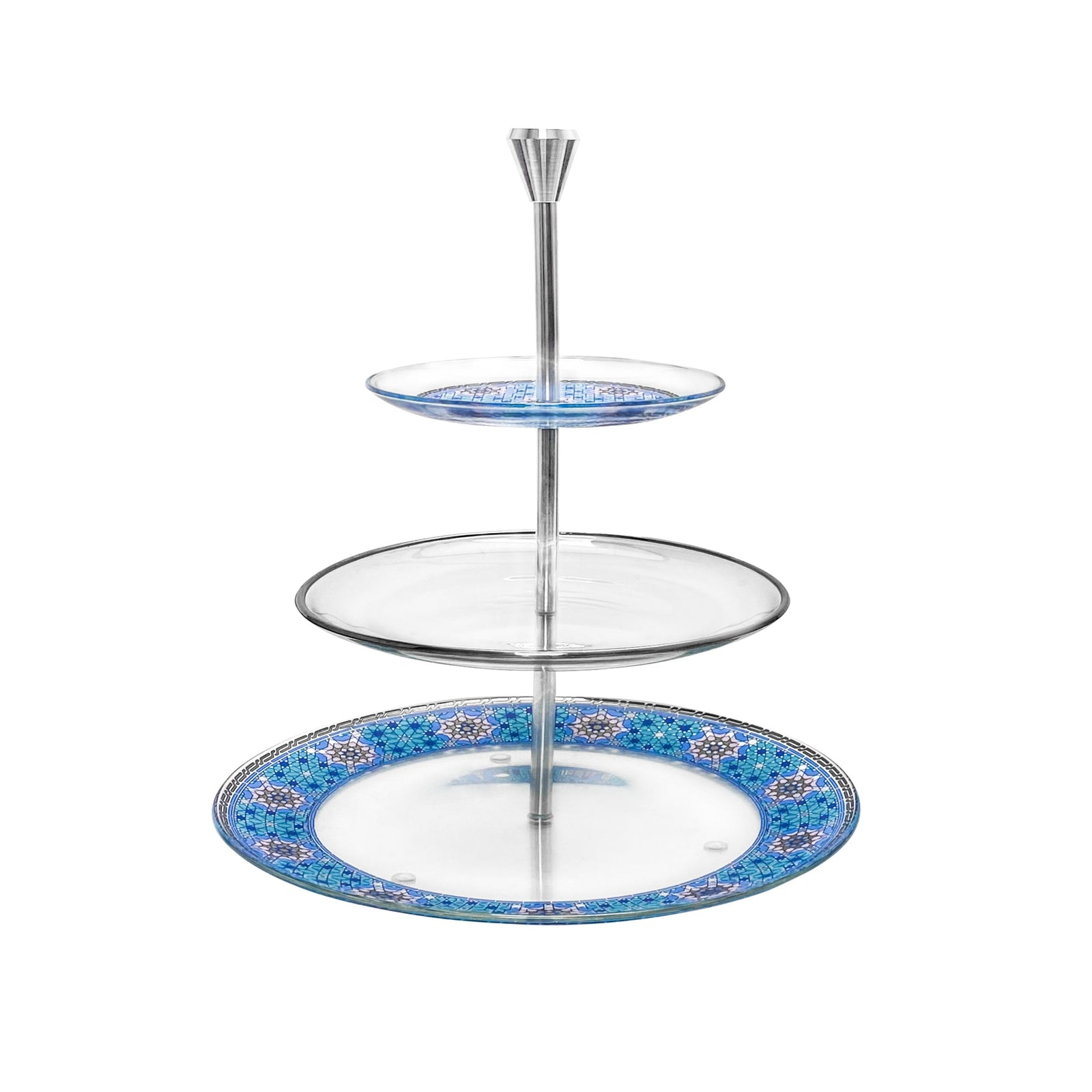 Dimlaj Melange 3 Tiered Tray (Platinum) - Premium Stands from Melange By Dimlaj - Just $355! 