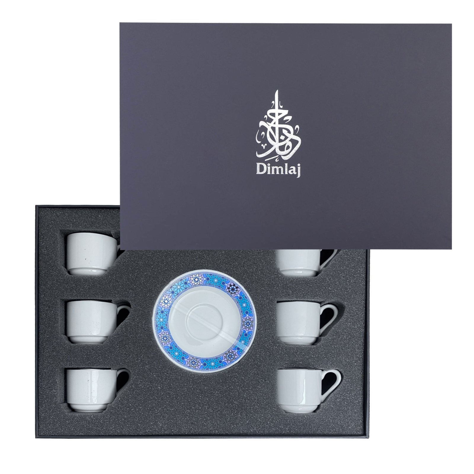 Dimlaj Melange Set of 6 Pcs Turkish Coffee Cups and Saucers (Platinum) - Premium Coffee Sets from Melange By Dimlaj - Just $390! 