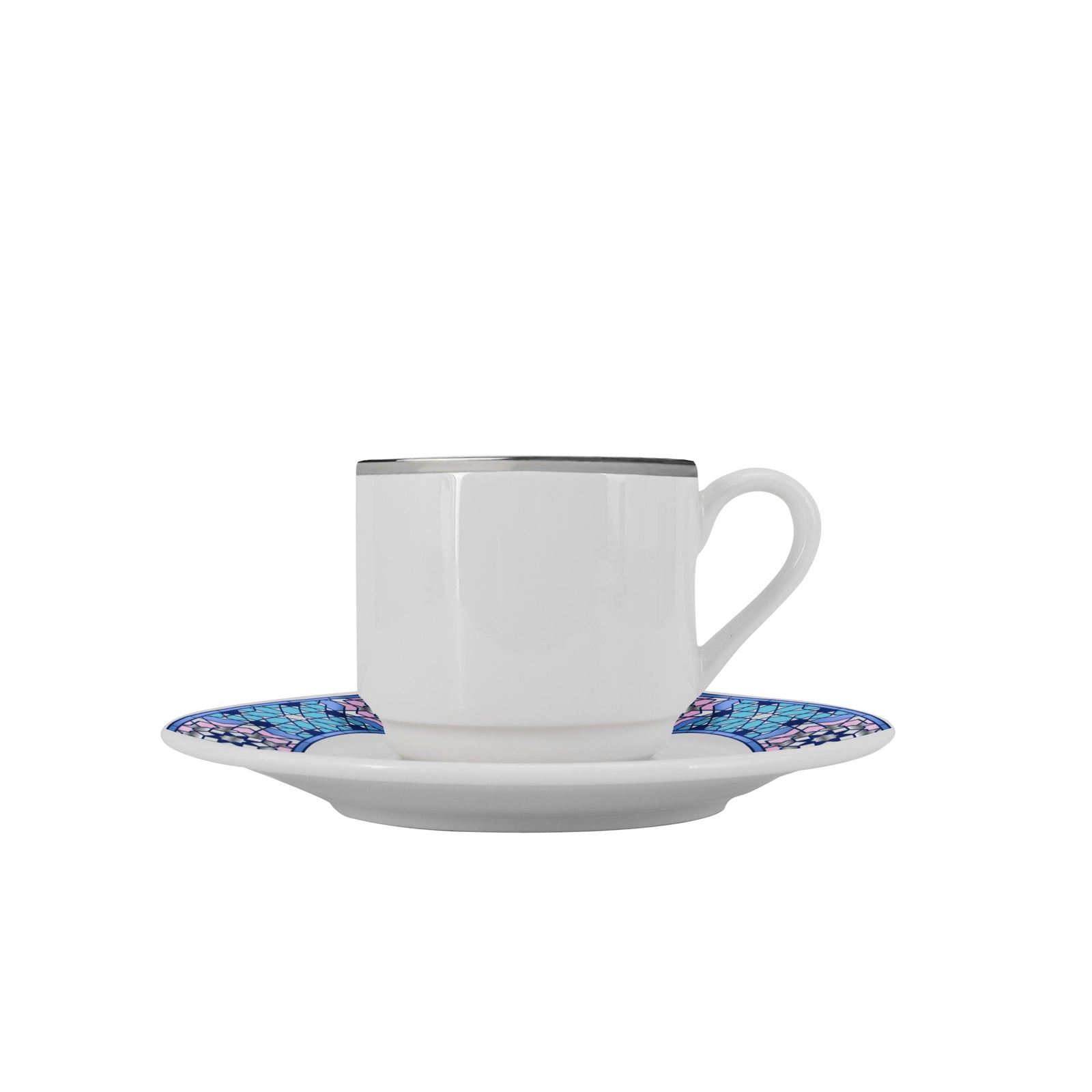 Dimlaj Melange Set of 6 Pcs Turkish Coffee Cups and Saucers (Platinum) - Premium Coffee Sets from Melange By Dimlaj - Just $390! 