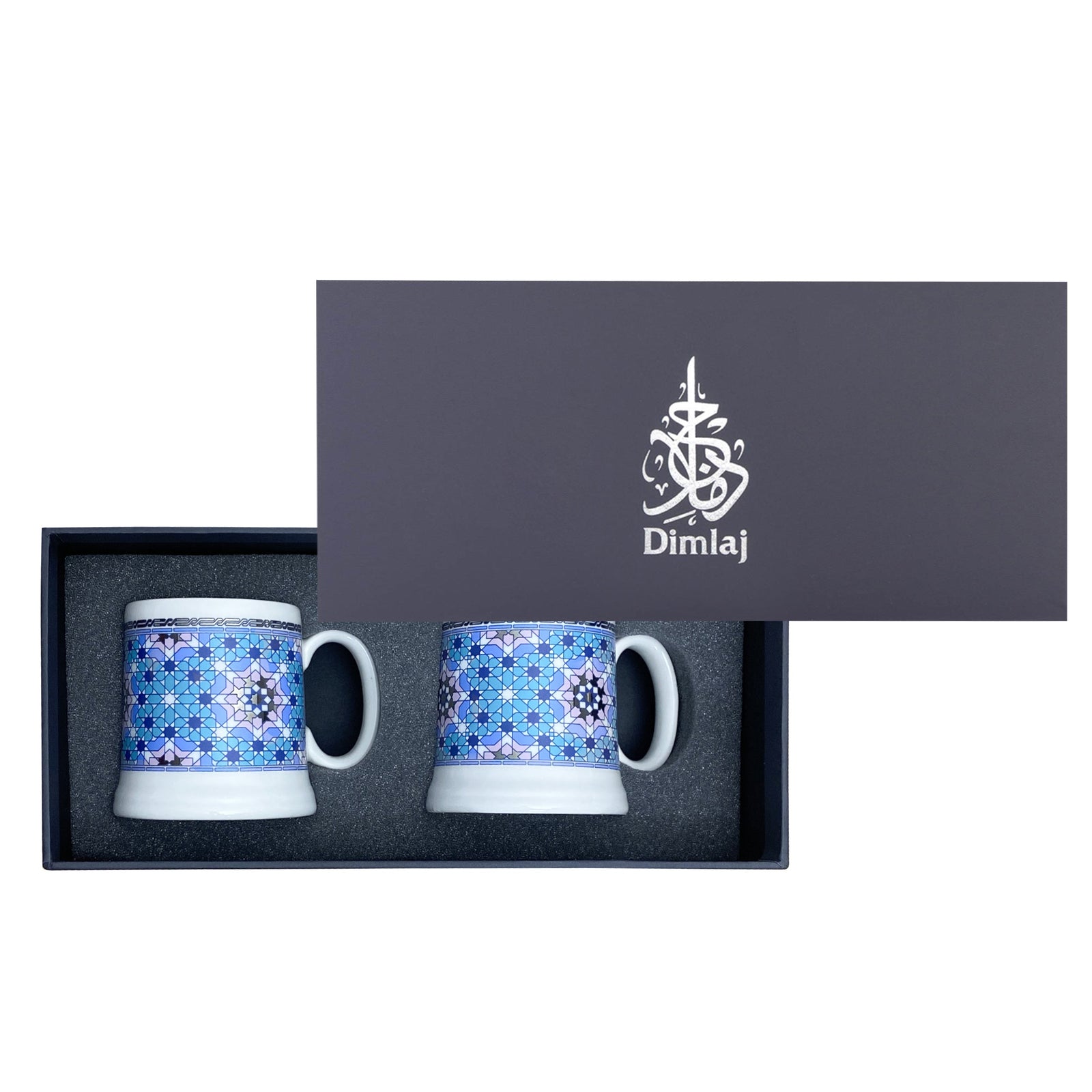 Dimlaj Melange Set of 2 Pcs Porcelain Mugs (Platinum) - Premium Mugs from Melange By Dimlaj - Just $160! 