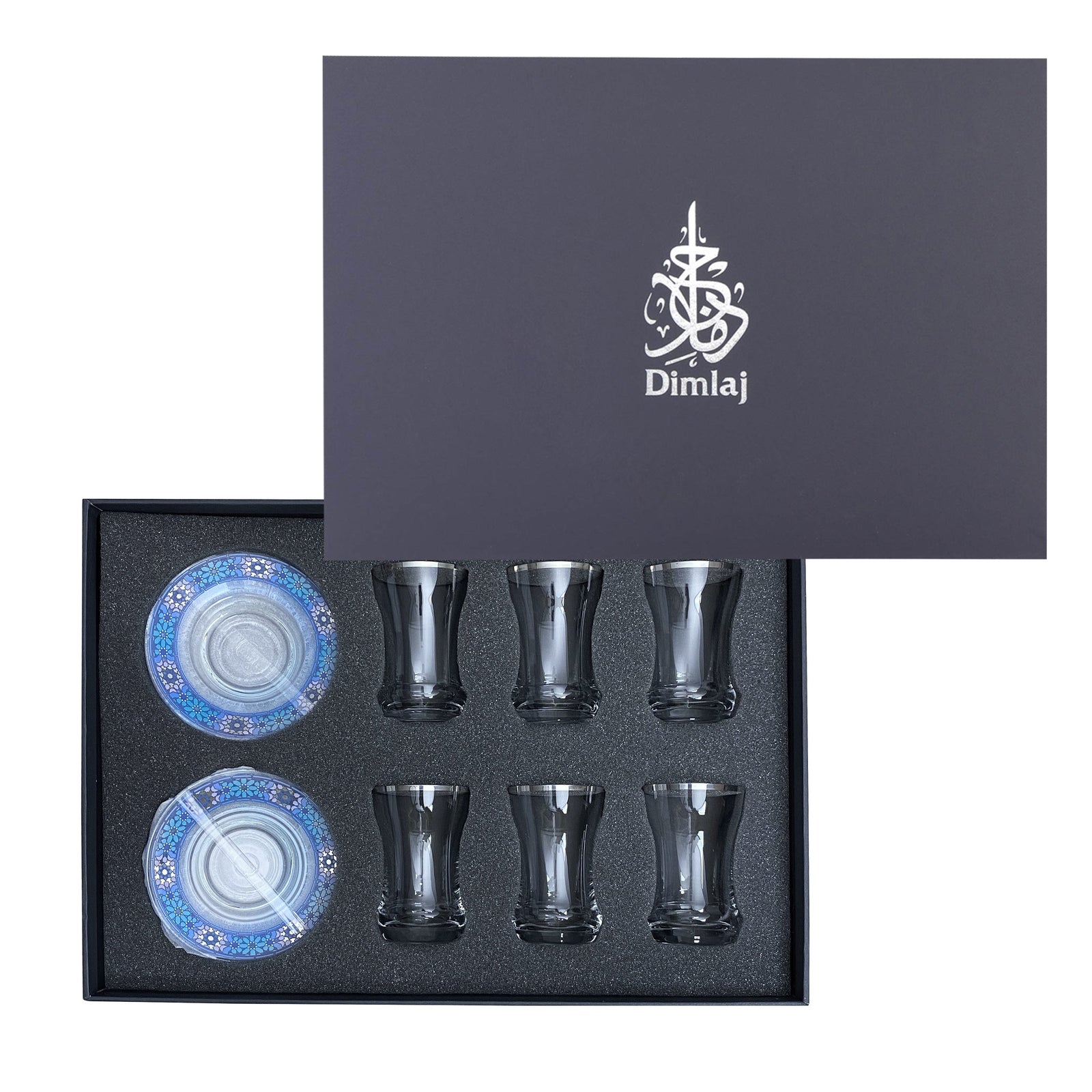 Dimlaj Melange Set of 6 Pcs Tea Cups and Saucers (Platinum) - Premium Tea Cups from Melange By Dimlaj - Just $305! 
