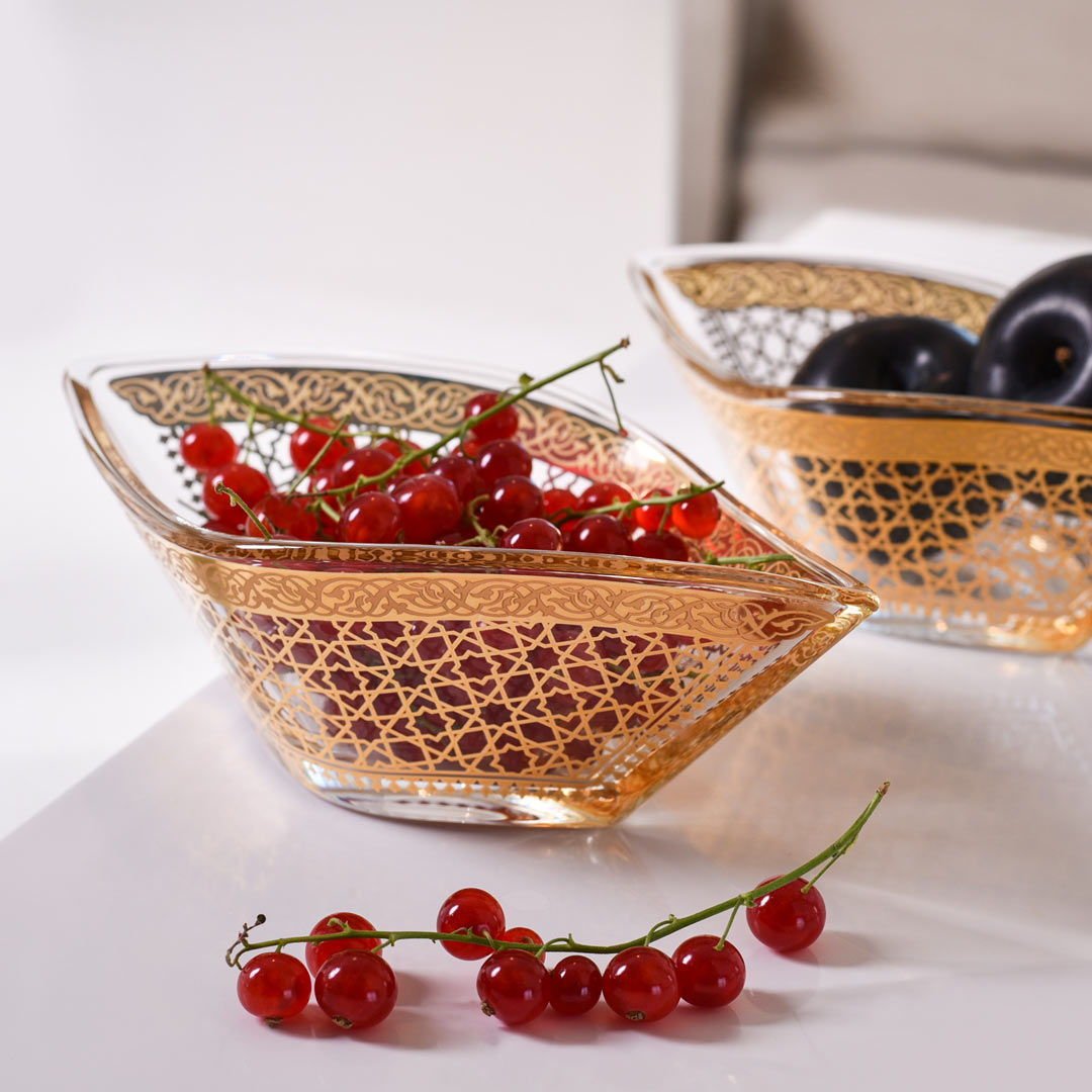 Dimlaj Cordoba Set of 2 Pcs Small Serving Bowls (Gold) - Premium Serving Bowls from Cordoba By Dimlaj - Just $290! 