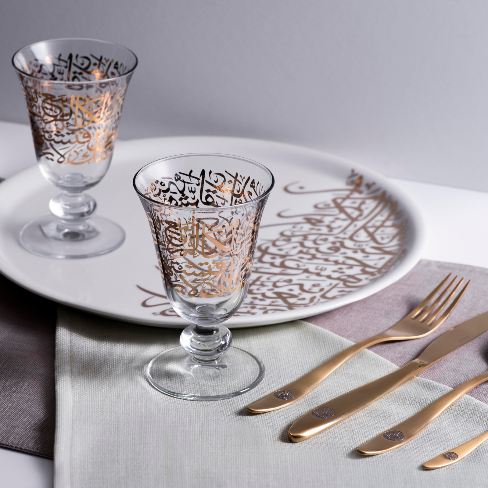 Dimlaj Kareem Set of 6 Pcs Goblet Stems (Gold) - Premium Goblet Stemware from Kareem By Dimlaj - Just $220! 