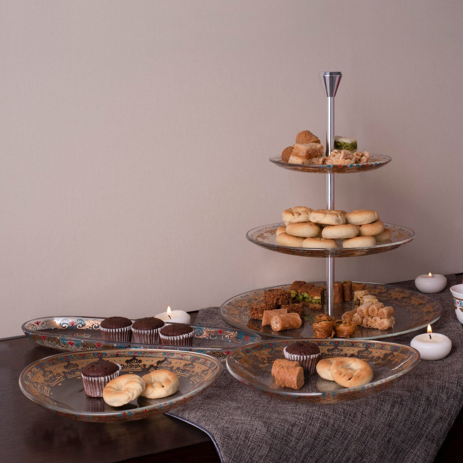 Dimlaj Suroor 3 Tiered Tray (Gold) - Premium Stands from Suroor By Dimlaj - Just $265! 