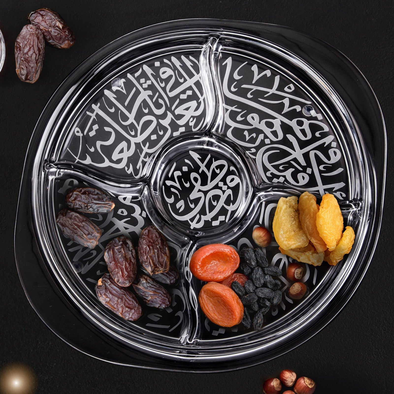 Dimlaj Thuluth Circular Divider Plate (Engraved) - Premium Platters from Thuluth By Dimlaj - Just $600! 