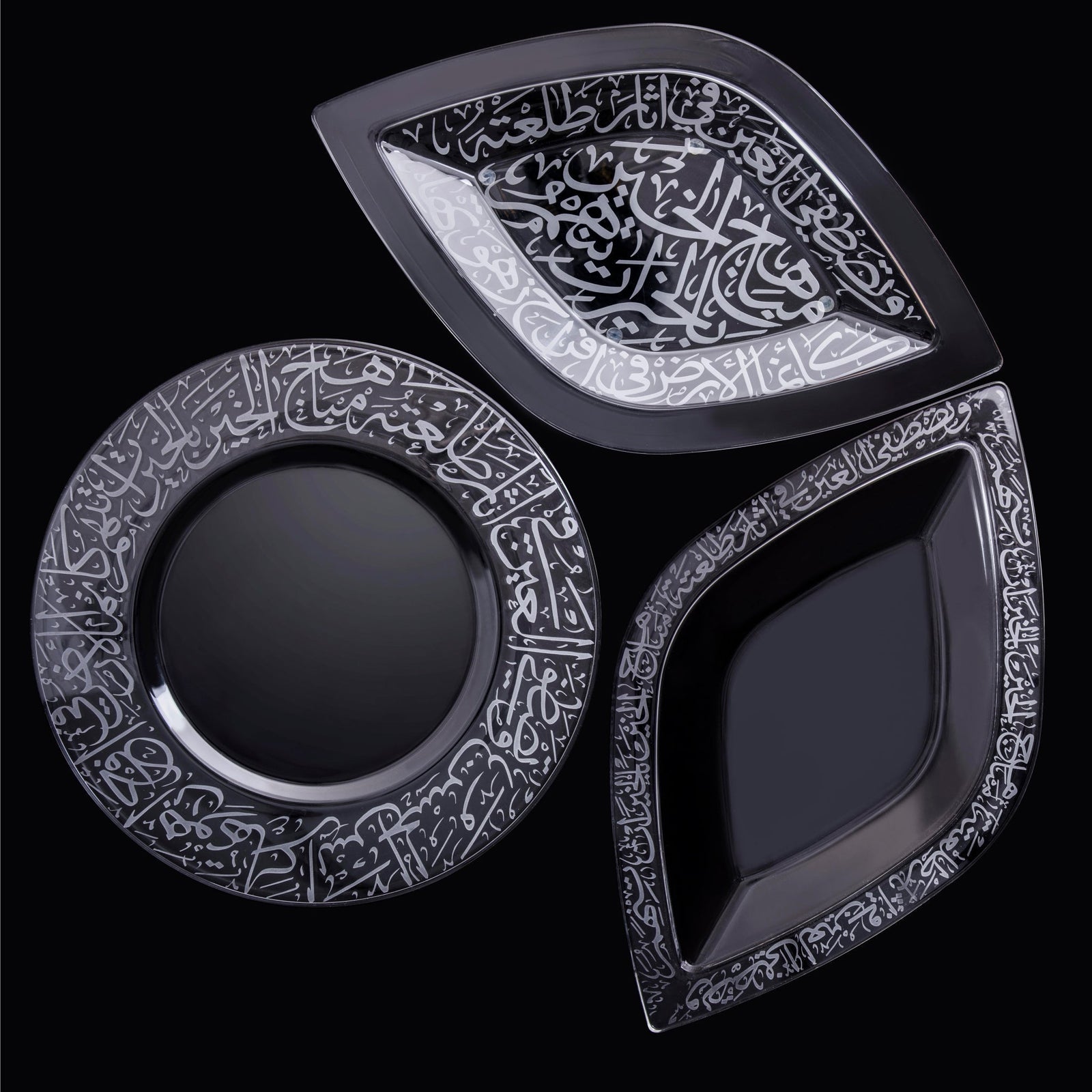 Dimlaj Thuluth Large Rhombus Serving Plate (Engraved) - Premium Glass Plates from Thuluth By Dimlaj - Just $700! 