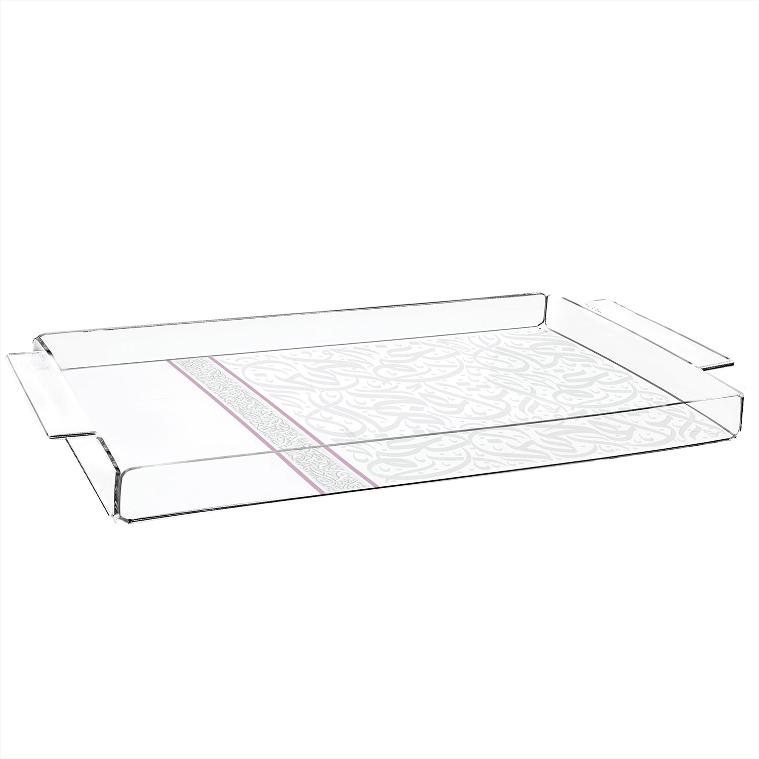 Dimlaj Nagham Acrylic Large Serving Tray (Gold & Pink) - Premium Table Accessories from Nagham By Dimlaj - Just $295! 