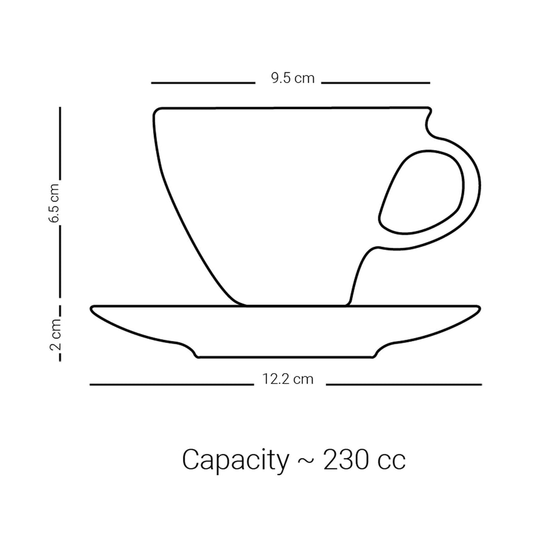 Dimlaj Suroor Set of 6 Pcs Tea Cups and Saucers (Platinum) - Premium Tea Cups from Suroor By Dimlaj - Just $212! 