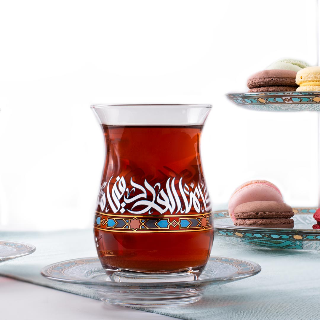 Dimlaj Wurood Set of 6 Pcs Istikanas and Saucers (Gold & Green) - Premium Tea Istikans Without Handle from Wurood By Dimlaj - Just $275! 